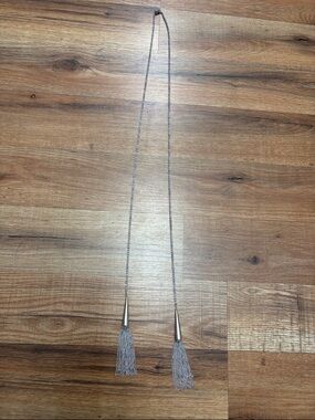 Kendra Scott Silver Double Tassel Lariat Necklace